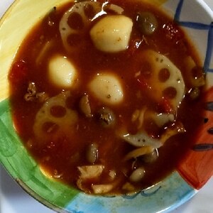 レンコンと里芋のトマトカレー